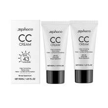 (2pcs)1-3pcs Skin Tone Adjusting CC Cream SPF 43 UVA/UVB, Colour Correcting Self Adjusting Make up Base & Foundation for Mature Skin