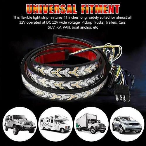 (B, 2m) Fall Warning Signal Driving Light Strip, Car LED Light Strip Decorative Lights 2