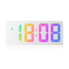 (color02) 6.5" Digital LED Alarm Clock Snooze Display Temperature Time Desk Large Mirror