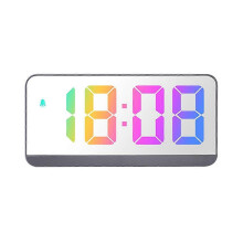 (color01) 6.5" Digital LED Alarm Clock Snooze Display Temperature Time Desk Large Mirror