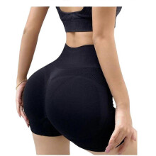 (M, Black) Women's Summer Workout Gym High Waisted Yoga Shorts Scrunch Butt Lifting Booty