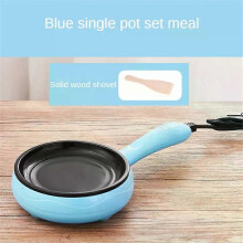 (Blue) Multifunction Household Mini Egg Omelette Pancakes Electric Fried Steak Frying Pan Non-Stick Boiled Eggs Boiler Steamer Tools