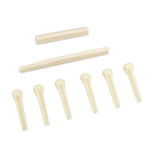 Acoustic Guitar Bridge Set Plastic Nut Saddle 4pc 2