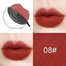 (Tomato red) Lazy Lipstick Girls Matte Makeup Waterproof Long Lasting Non-Stick Cup Lip Gloss