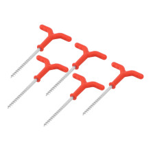 5Pcs Ice Fishing Tent Peg Red 18.5cm ABS/Iron