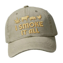 Trendy Adjustable Baseball Hat Elegant Embroidery Pattern-Khaki
