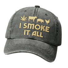 Fashionable Unisex Baseball Cap With Embroidery Letter For-Gray