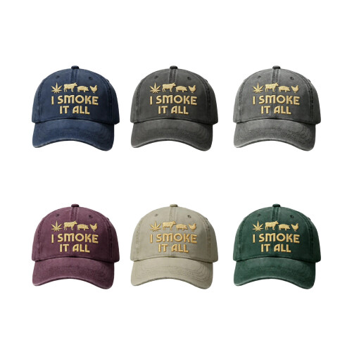 Trendy Adjustable Baseball Hat Elegant Embroidery Pattern-Khaki 1