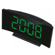 Simple Plastic LED Alarm Clock For Office Desk With-Green