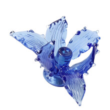 Künstlerische Glas-Iris-Blume, Miniatur-Skulptur,-Blau