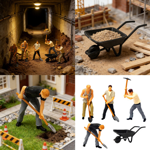 Detailed Resin 1:64 Construction Site Model with Workers-613 2