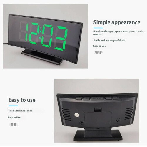 Digital Clock With Adjustable Brightness 12 24 Hour-White 1