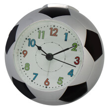 No Ticking Analog Alarm Clock,Silents Battery Operated-Silver