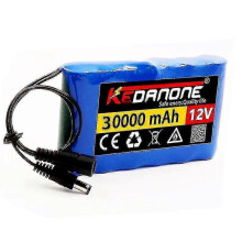 (Battery x1) New Portable Super 12v 30000mah Rechargeable Lithium Ion Battery Pack Capacity Dc 12.6v 30ah Cctv Camera Monitor + Charger - DD