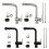 Sink Basin Faucet Pull Out Kitchen-Brushed Without piping 2