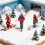 Skifahrer-Figurenmodell, Maßstab 1:64, handbemalte-Snowboard-Set 7