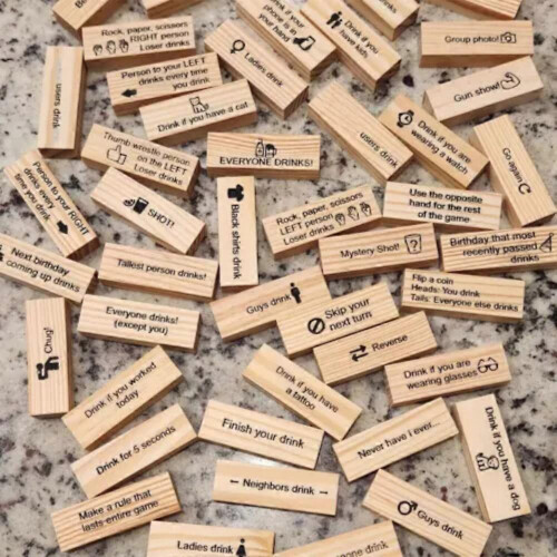 48 Pieces Questions Tumbling Tower Game, Tower Stacking Blocks Drinking Game 2