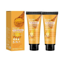 (2pcs)1-3X Turmeric Vitamin C Hair Removal Cream, Facial Moisturizing for Women, Upper Lip Remover, Painless, Non-Irritant for Sensitive Skin