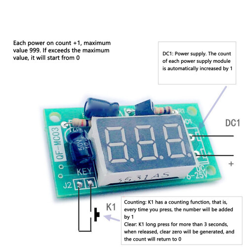 Trigger Counter Module 3-Bit Red Display, 16-26V 2