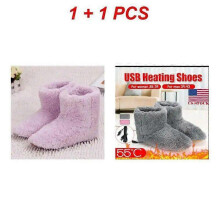 (Mix A 2pcs)1/2/3PCS Winter Warm Snow Boots Washable Comfortable Plush Electric Heated Shoes Foot Warmer Gift for Woman Man USB Charging
