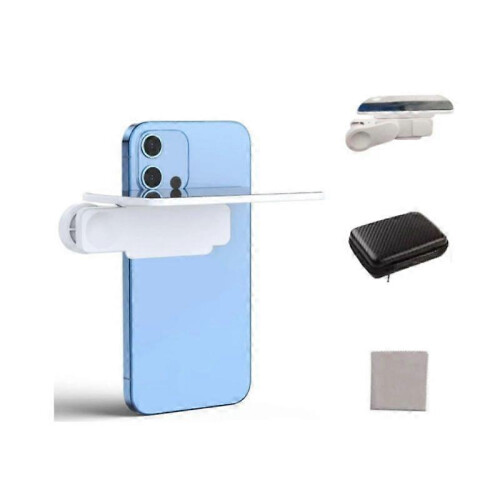 (White, Without Bluetooth) Universal Adjustable Smartphone Camera Mirror Clip Kit