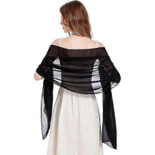 (Black) Elegante Abendkleider mit weichen Chiffon-Schals für Brautmode