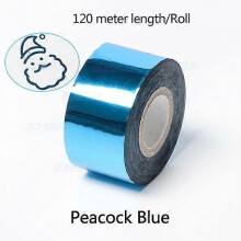 (Peacock Blue, 5cm) ZONESUN 3-5cm Gold/Silver/Black Foil Paper Rolls for Leather Gilding & Hot Stamping