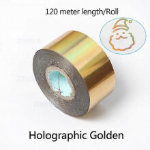 (Holographic Gold, 3cm) ZONESUN 3-5cm Gold/Silver/Black Foil Paper Rolls for Leather Gilding & Hot Stamping