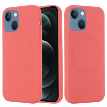 (Multicolor, Hot Pink) Custodia magnetica in silicone liquido per iPhone 13 Mini da 5,4"