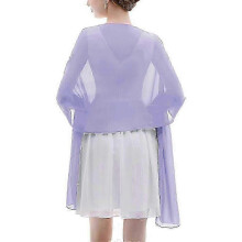 (Sweet potato purple) Elegante Abendkleider mit weichen Chiffon-Schals für Brautmode