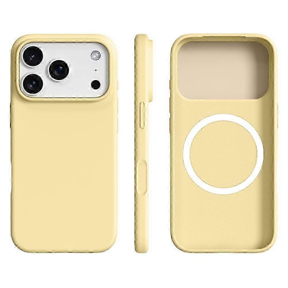 (Light ) Iphone 17 Pro Max Liquid Silicone Case: Ultra-Thin, Magsafe Compatible Yellow 5996097101469