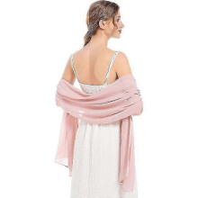 (Meat pink) Elegante Abendkleider mit weichen Chiffon-Schals für Brautmode