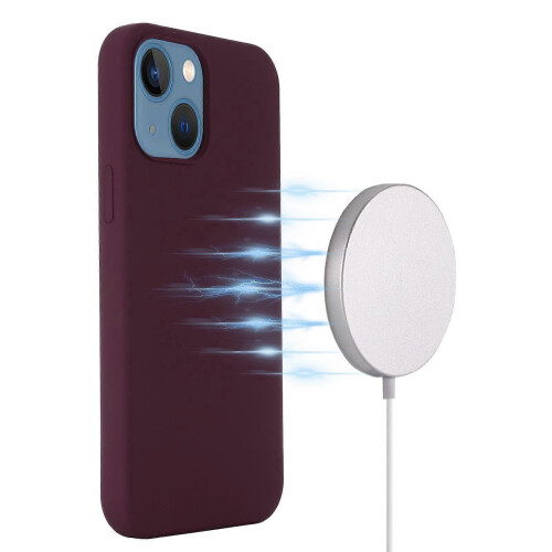 (Multicolor, Wine Red) iPhone 13 Mini 5.4" Magnetic Liquid Silicone Case 1