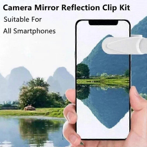 (Black, With Bluetooth) Universal Adjustable Smartphone Camera Mirror Clip Kit 2