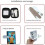 (Black, With Bluetooth) Universal Adjustable Smartphone Camera Mirror Clip Kit 5