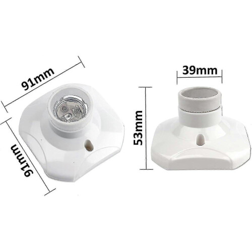 E27 Screw Ceiling Light Socket for Indoor Wall Lamp, Ac 230v, E27 Led Bulb Holder, Plastic Base E27 Socket for Garage Workshop Ceiling, Set Of 2 - PJ 2