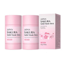 (2pcs) 1-3X Sakura Remove Blackheads Acne Mud Mask Shrink Pores Dispel Pimple Deep Cleansing Oil-Control Exfoliating Moisturizing Skin Care
