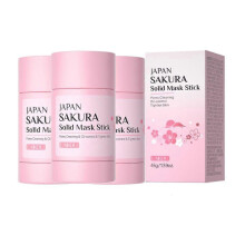 (3pcs) 1-3X Sakura Remove Blackheads Acne Mud Mask Shrink Pores Dispel Pimple Deep Cleansing Oil-Control Exfoliating Moisturizing Skin Care