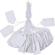 500 Pack (24 X 15 Mm)white Marking Tags Price Tags Price Labels Display Tags with Hanging String - PJ