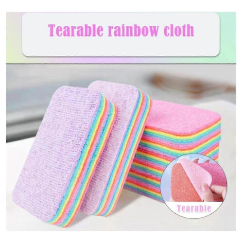 (12*7cm) Microfiber Sponge Block,Peelable Microfiber Sponge Tearable Cloths 2