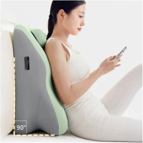 (Blue) Bed Wedge Pillow for Adults - Low-Profile Design, Memory Foam Bed Pillow 1