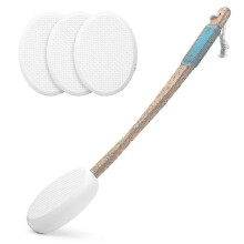 Lotion Applicator for Back, Device To Apply Lotion To Your Back with Long Handled, 17 Inches Back Moisturizer Applicator with 4 Replaceable Pads for W