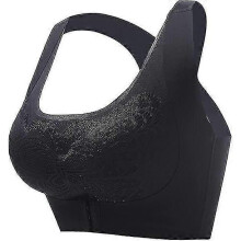 (Size XXL, Black) Ladies Seamless Beauty Back Underwear No Steel Ring Sports Bra Sexy Push Up Comfortable Underwear Thin Sports Bra - PJ