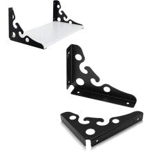 2pcs Heavy Duty Bracket Wall Mount Shelf Bracket for Bookshelf Kitchen (8") Black - DD