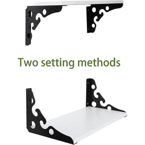 2pcs Heavy Duty Bracket Wall Mount Shelf Bracket for Bookshelf Kitchen (8") Black - DD 2
