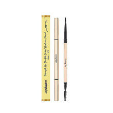 (Black) Double Headed Rotable Eyebrow Pen Waterproof Matte Eyebrow Pencil Makeup Lasting Brown Non-Smudged Eye Brow Pencil Cosmetics