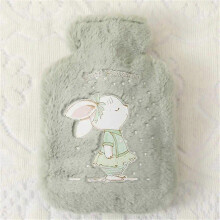 (15 500ml) 250/500/750ML Hot Water Bottle Plush Cartoon Kawaii Bear Kat Rabbit Animal Pattern Thick Hot Water Bag Hand Feet Winter Warm
