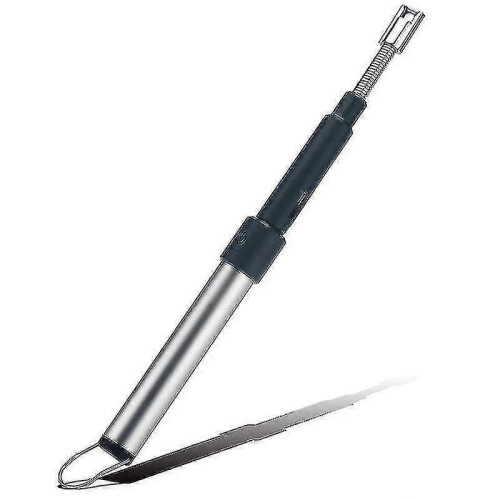 (silver) 70cm Bbq Candle Usb Lighter Length Adjustable Rechargeable Kitchen Windproof Cigarette Lighter Plasma Pulse Power Arc(silver) 1