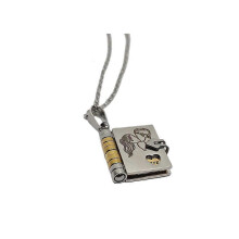 (Couple) For Love - I Love You Book Necklace,Adjustable Openable Multi Layer Book Choker