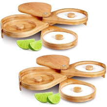 (1pc) 1/2pcs Margarita Salt Rimmer 3 Animal Design Glass Rimmer With Salt And Sugar, Bamboo Rotating Trays